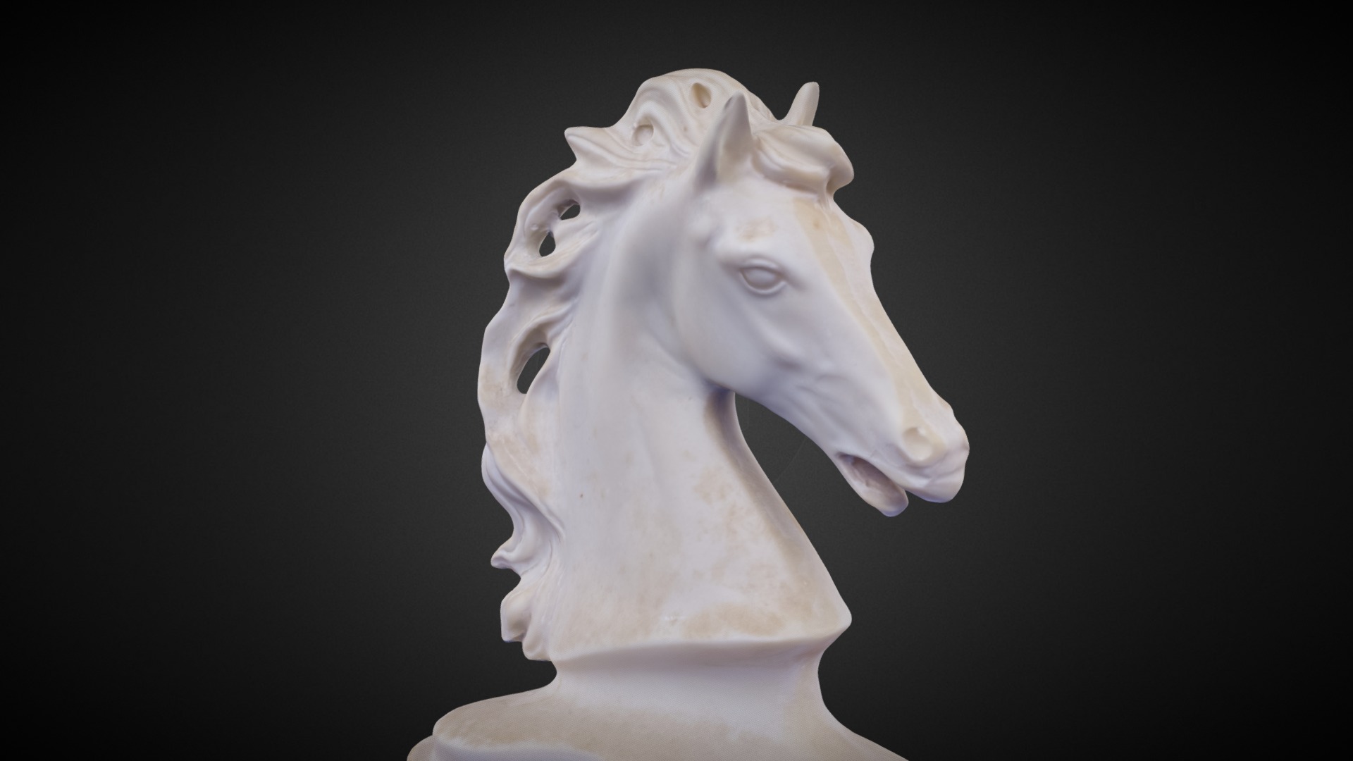 3D model Classical horse head sculpture - This is a 3D model of the Classical horse head sculpture. The 3D model is about a white statue of a horse.