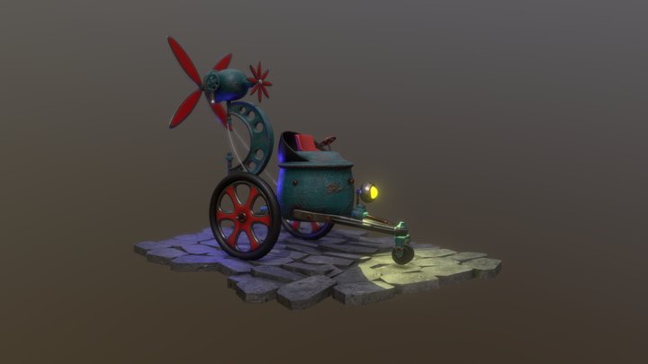 Steampunk car 3D Model