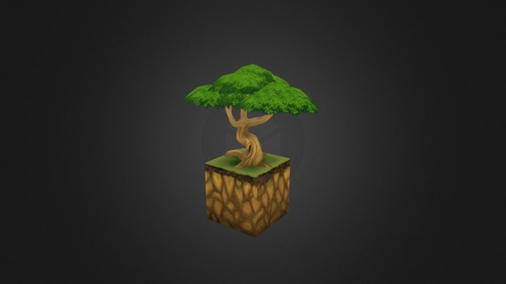 Hand Painted Tree 3D Model