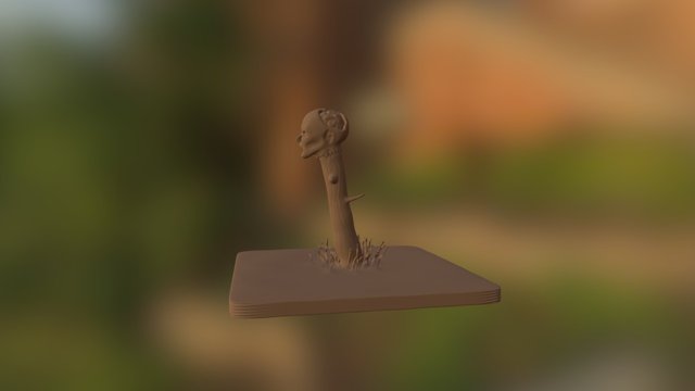 Head on a tree 3D Model
