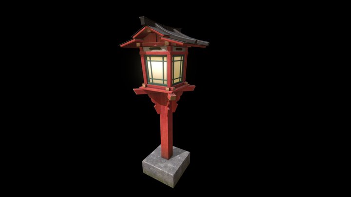 Japanese shrine lamp 3D Model