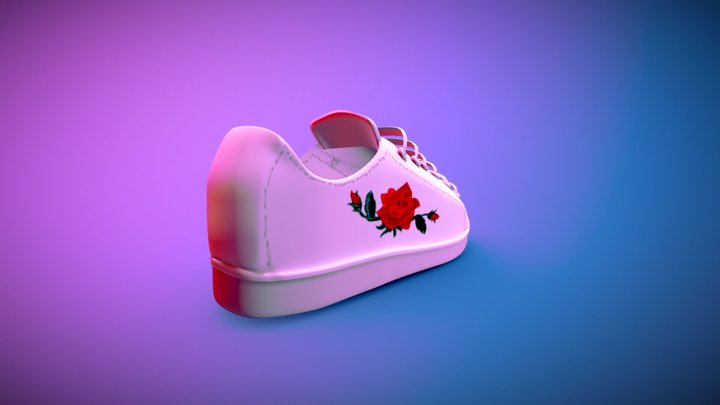 Shoes Canvas Women Rose 3D Model