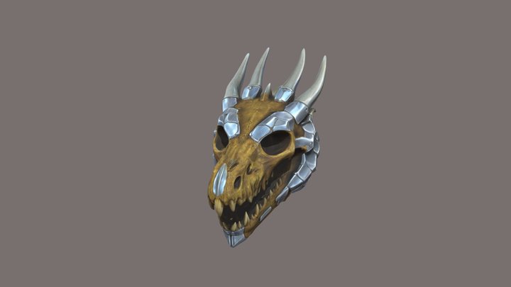 Warrior Dragon Skull – Game-Ready 3D Model (FBX)