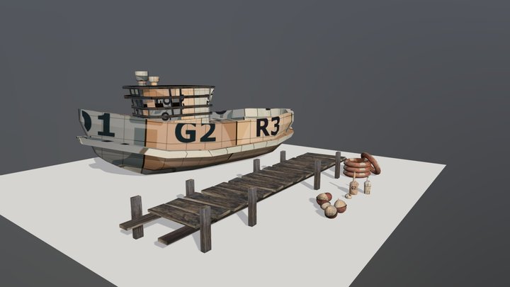 By the ocean_Unwrap 2 More Detailed Props 3D Model