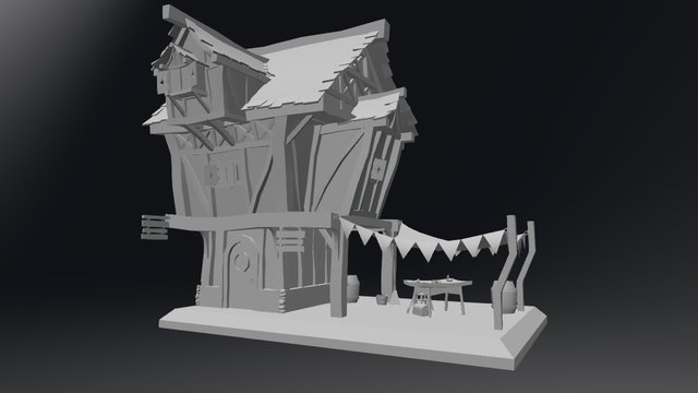House With Props Exported ( Review Purposes ) 3D Model