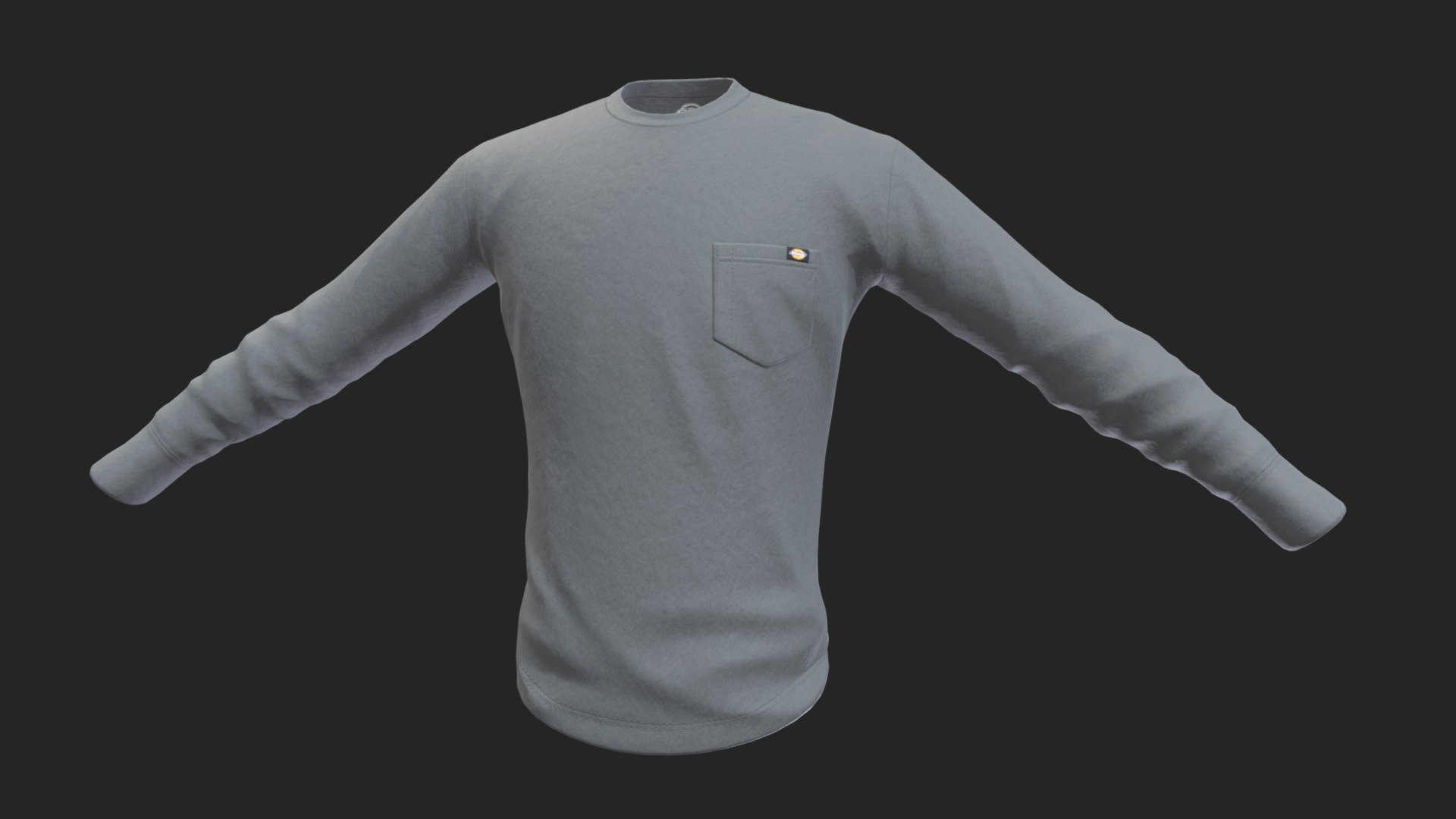 Dickies Long Sleeve Shirt - Download Free 3D model by Kodie Russell ...