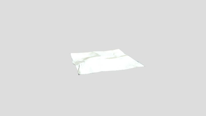 White Scanned Napkin №1 Lowpoly (credit: Xenon) 3D Model