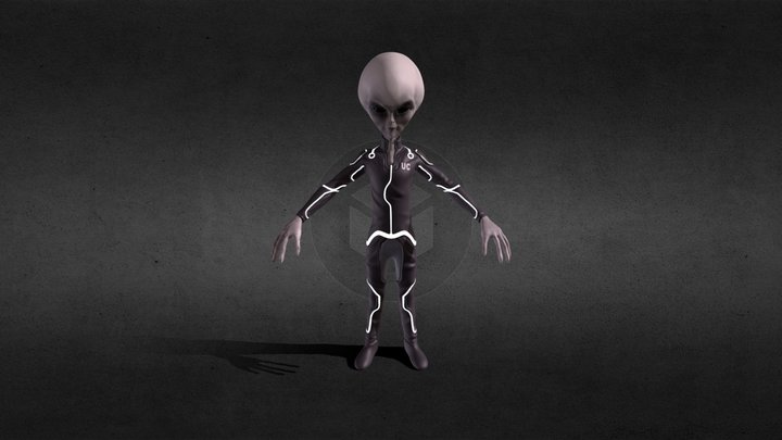 Alien in intergalactic uniform 3D Model