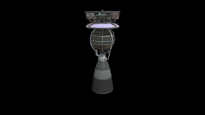 Short Gas Core Rocket 3D Model