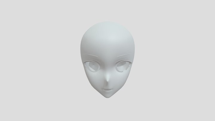 Anime Base Head 3D Model