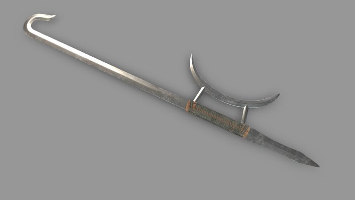 Hook Sword Low Poly Realistic PBR 3D Model