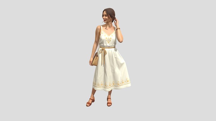 Embroidered Summer Elegance – Modello 3D gratuito STL