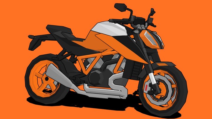 KTM 1290 Super Duke (Low Poly and Stylized) 3D Model