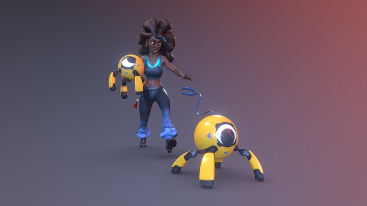 Dog Lady 3D Model