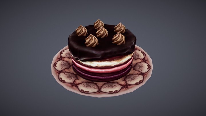 Chocolate Forest Cake 3D Model