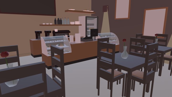 Cafe Scene 3D Model