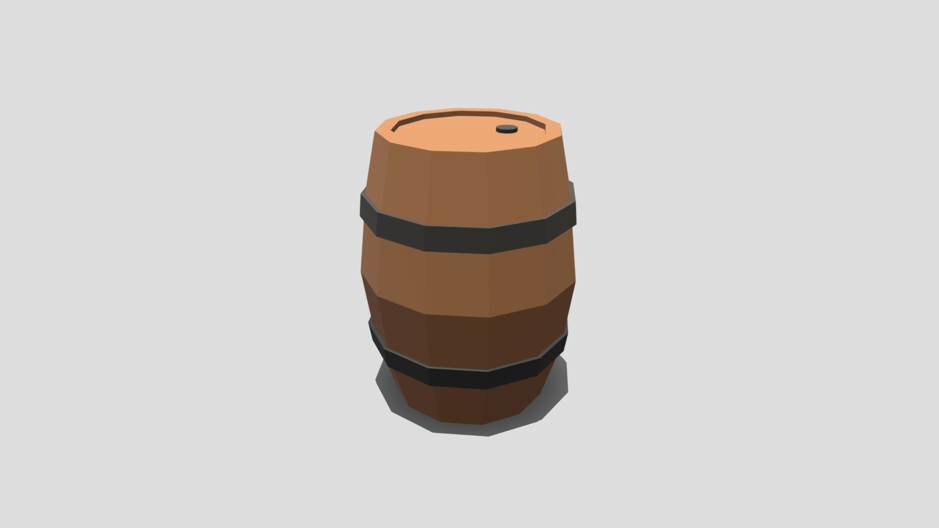 Low Poly Cartoon Barrel