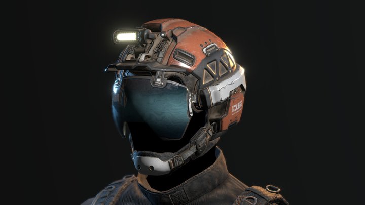 Sci-Fi Explorer Helmet 3D Model