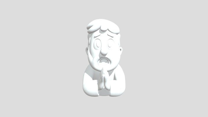Worried Cartoon Character – Modello 3D gratuito STL