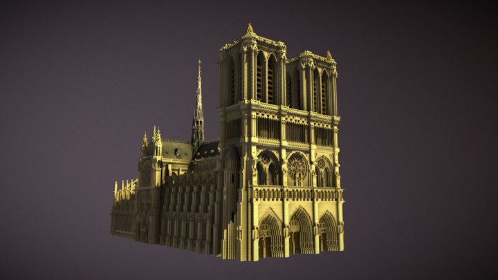 Notre dame de Paris (Minecraft) 3D Model