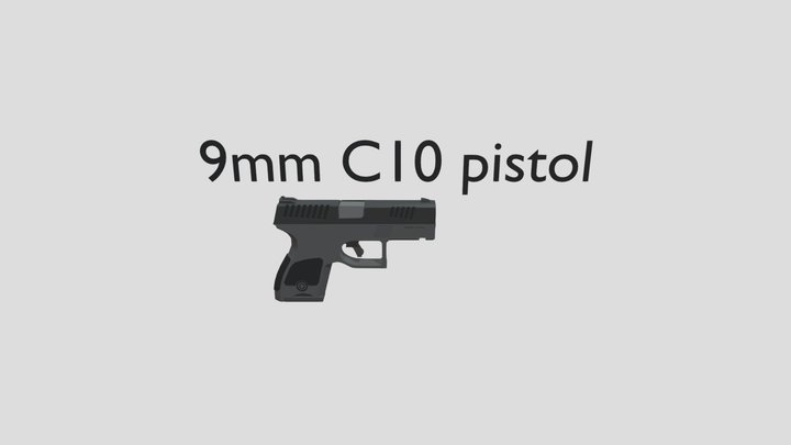 9mm C10 Pistol 3D Model