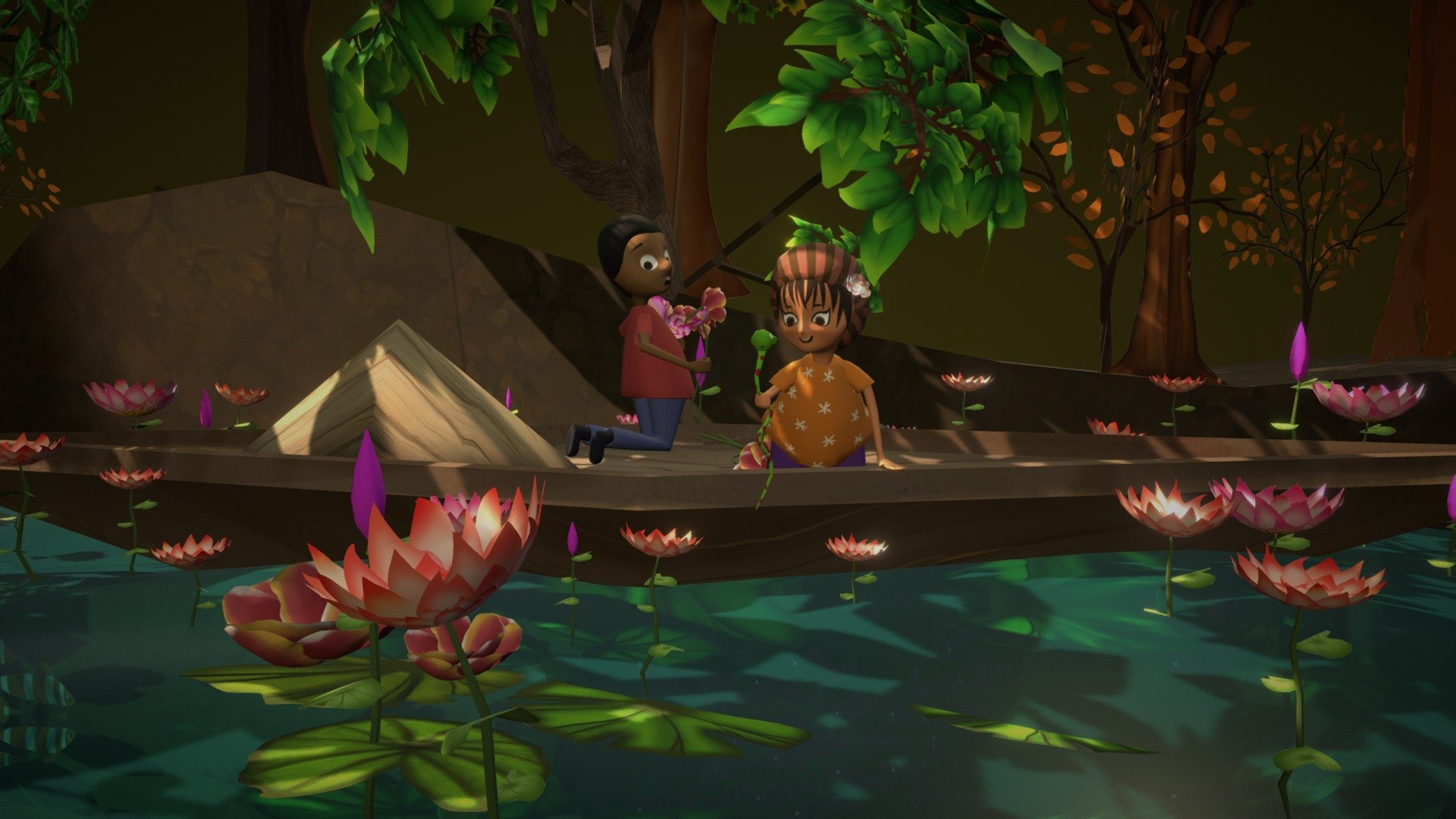 The Lotus Pond - 3D model by Medhanandi [f6fd6bc] - Sketchfab