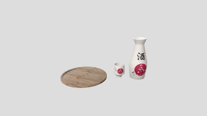 Cherry Sake Set 3D Model