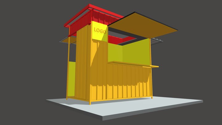 Desain Booth Sate Bang 3D Model