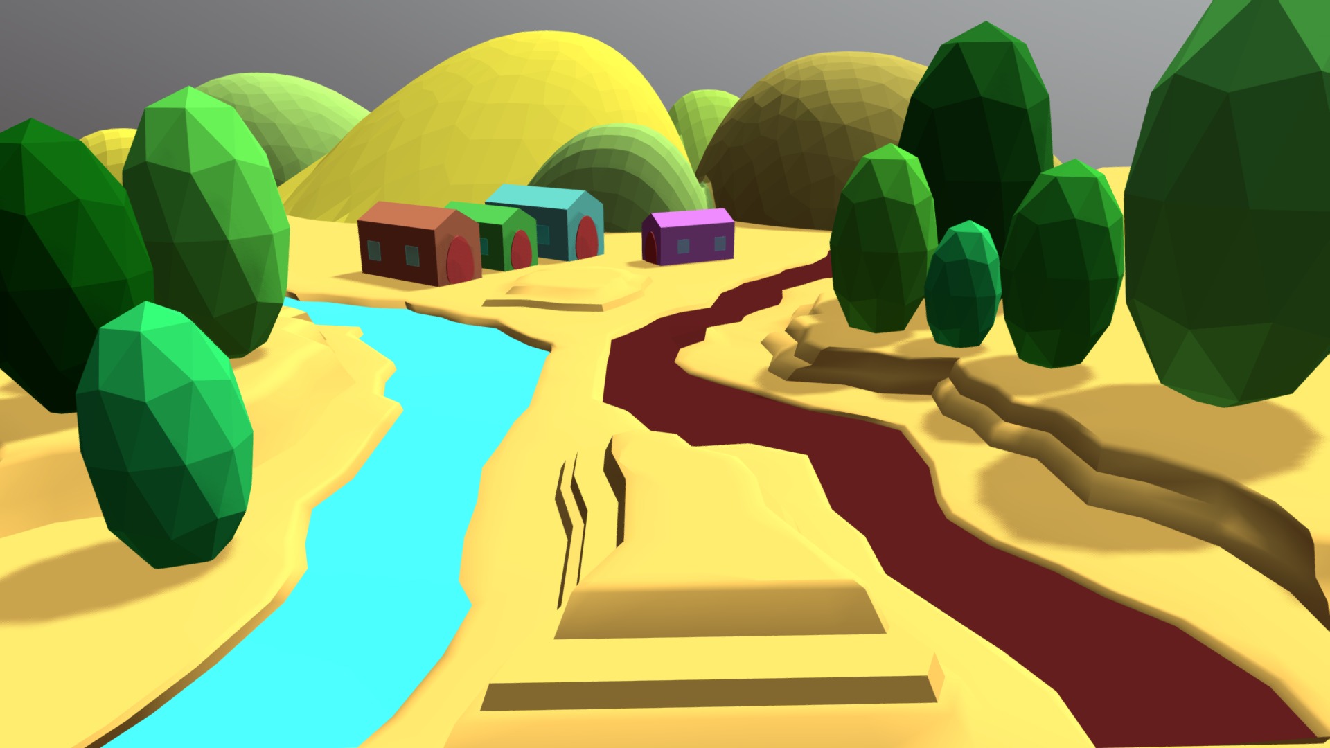 3D model Desert Landscape Lowpoly - This is a 3D model of the Desert Landscape Lowpoly. The 3D model is about a cartoon of a cartoon.