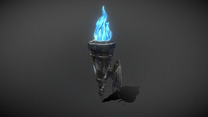 Arcane Blue Flame Wall Torch |MB