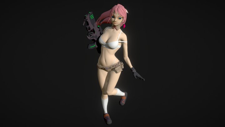 Girl Gun 3D Model
