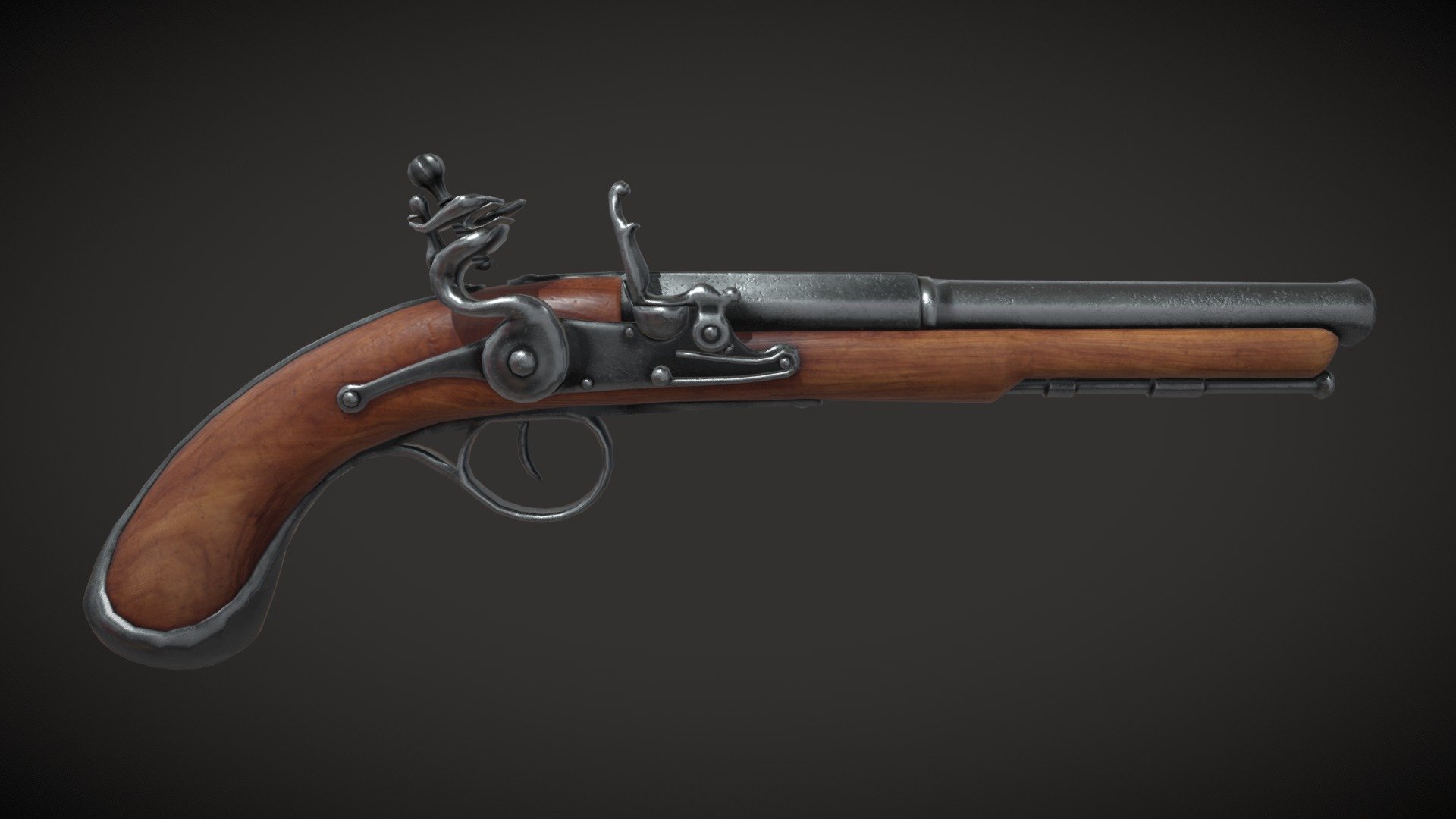 Simple flintlock pistol - Download Free 3D model by RomarovArt ...