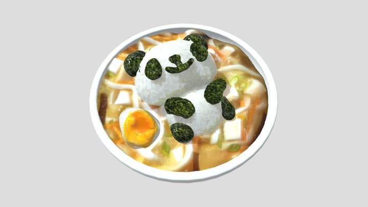 Cute Japanese noodle soup 3D Model
