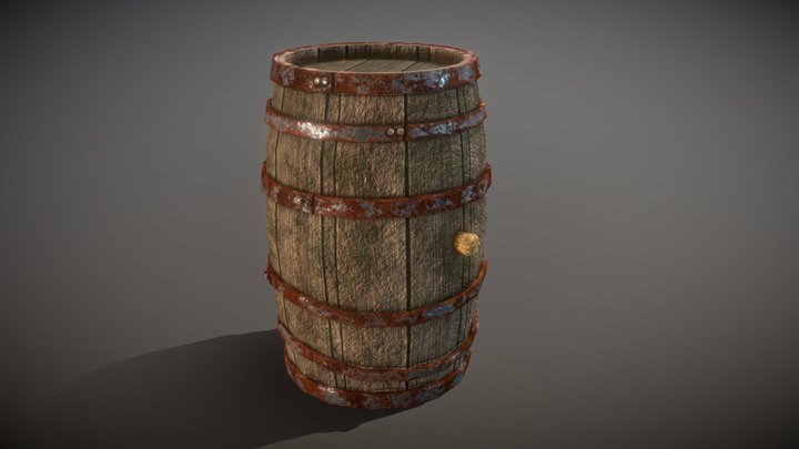 Medieval Wine Barrel Sample of The Dwarf Dungeon 3D Model