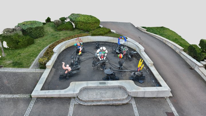 Fontaine Niki de St-Phalle Château Chinon (58) 3D Model