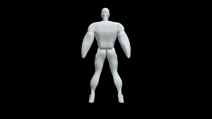 Lowpoly Smooth Hero Figure 3D Model