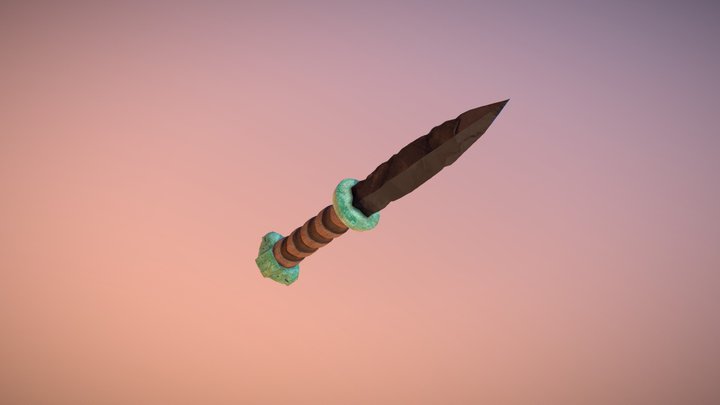 Aztec Obsidian Dagger 3D Model