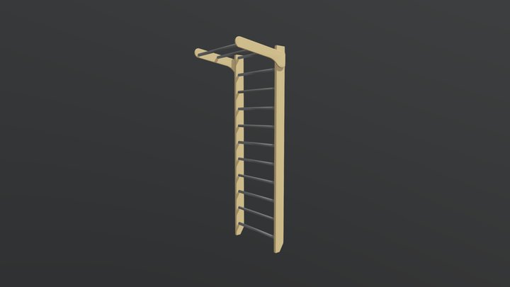 GYMNASTIC WALL BAR FOR KIDS KIDDY-WOOD 1 3D Model