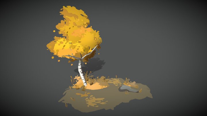 2.5D Aspen Tree 3D Model