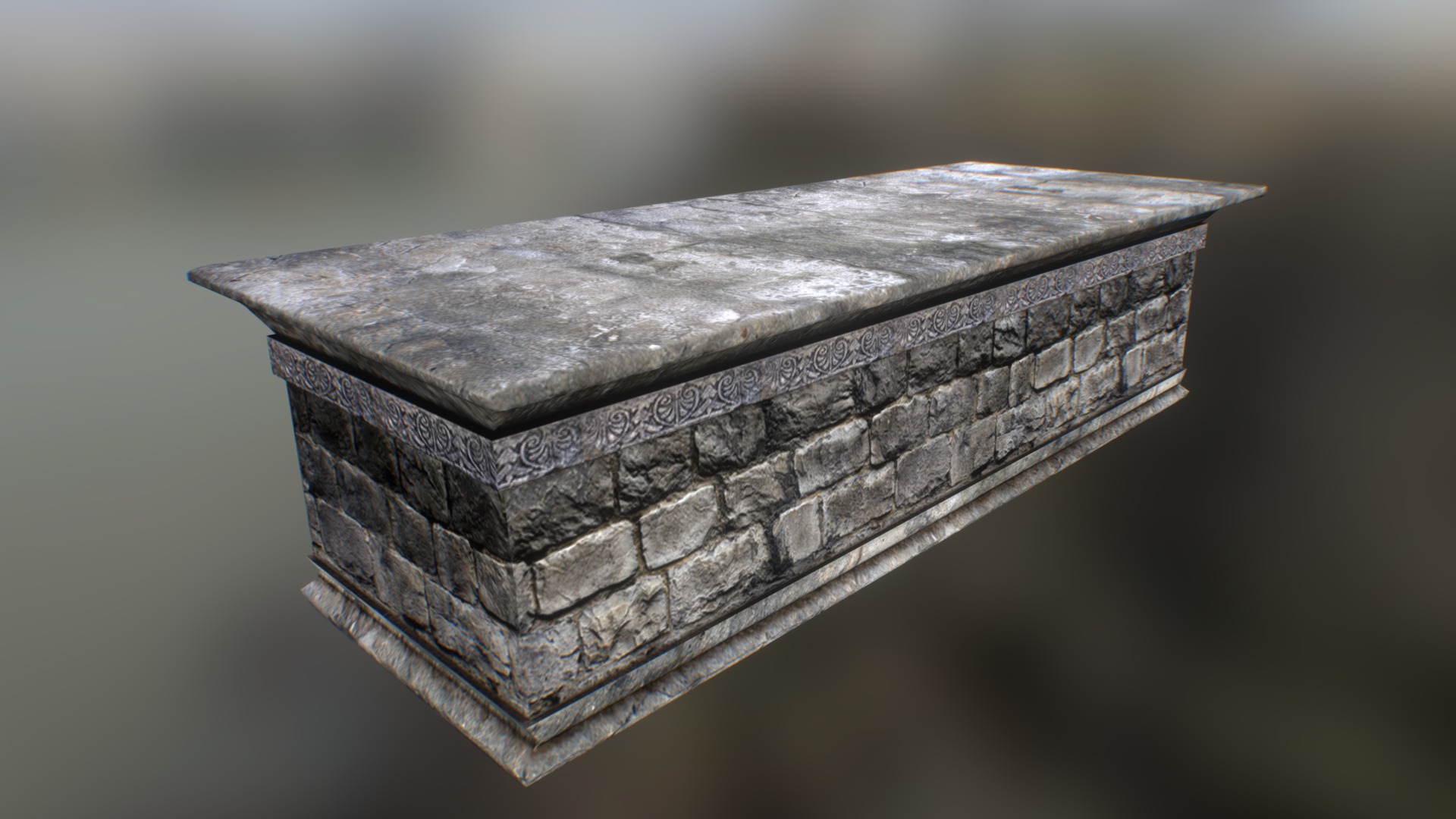 3D model Old altar - This is a 3D model of the Old altar. The 3D model is about a rectangular wooden box.