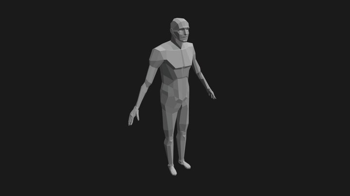 lowpoly basic character rigged 3D Model