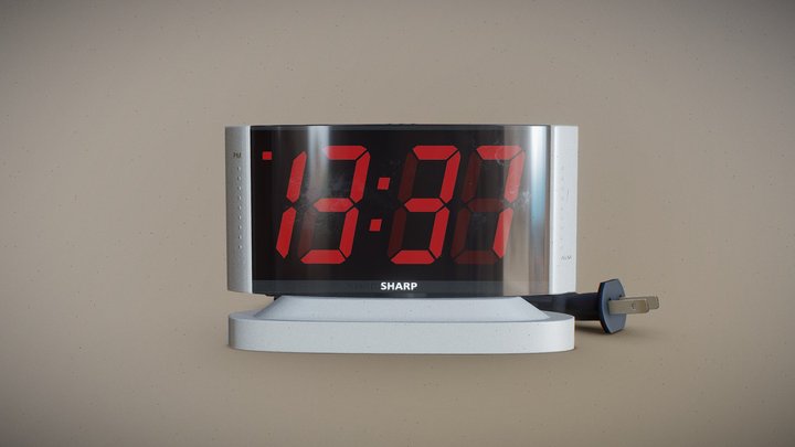 Sharp Digital Alarm Clock 3D Model