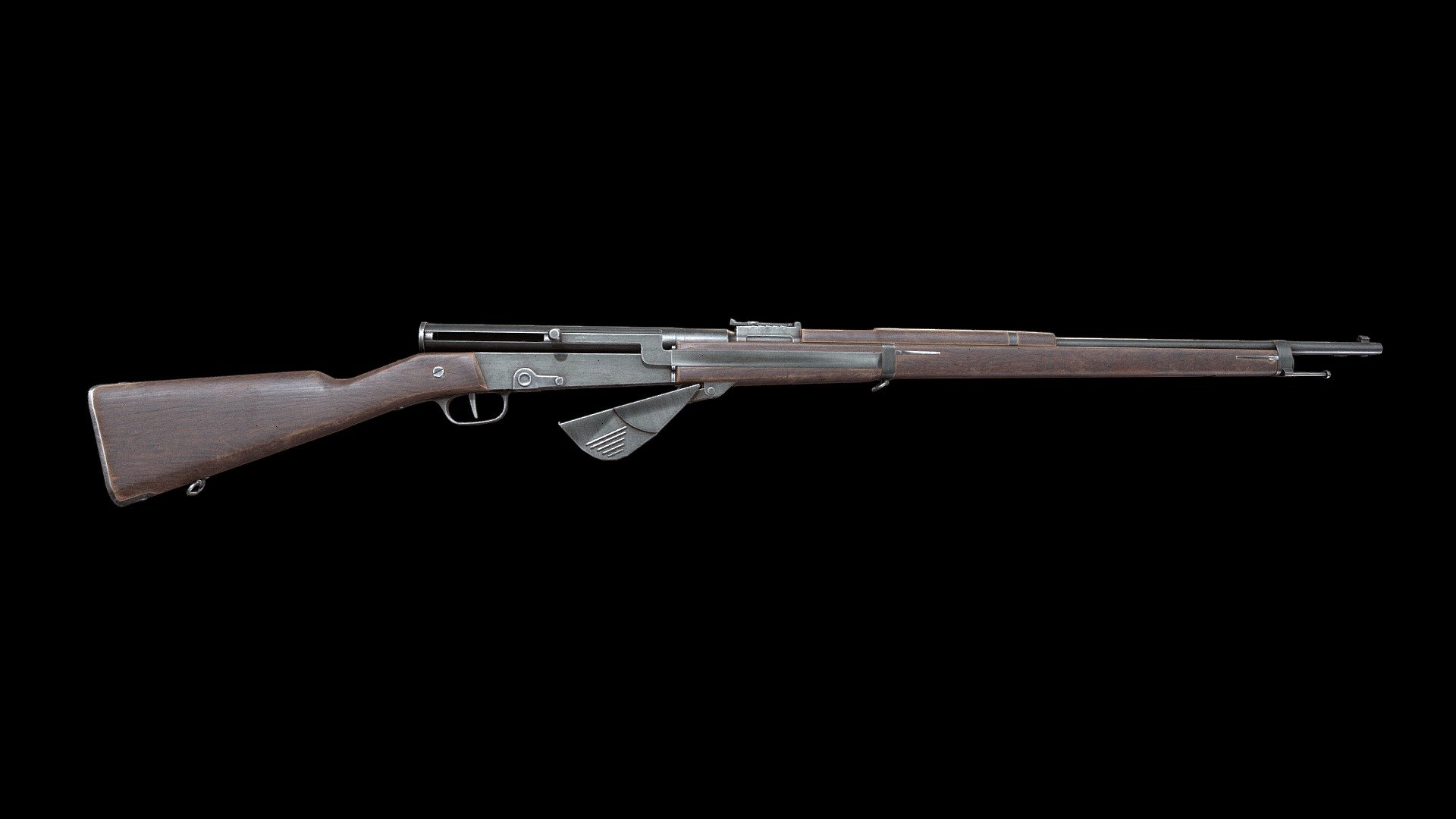 RSC M1917 semi-automatic rifle — Sketchfab embed 3D viewer