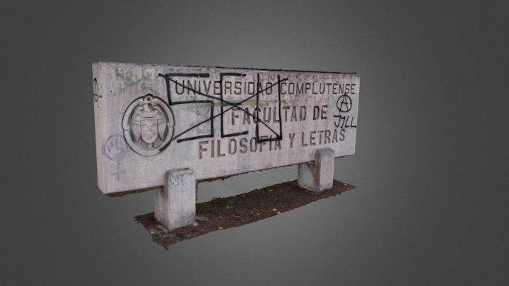 Cartel de Filosofía y Letras de la UCM - Madrid 3D Model