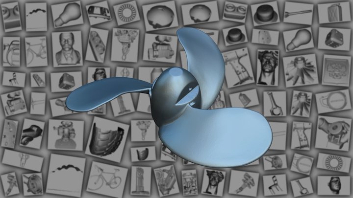 Винт лодочного мотора 3D Model