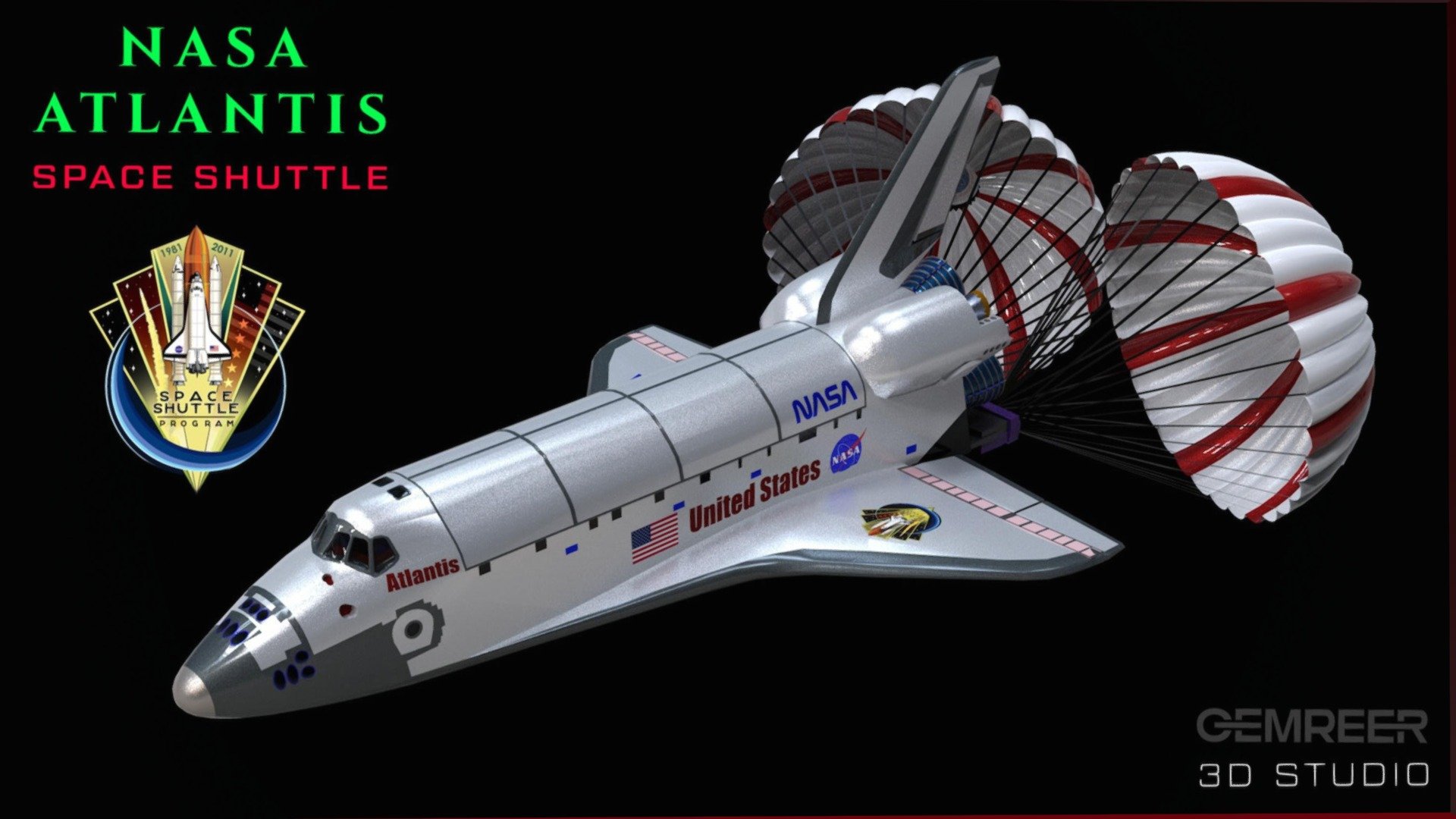 NASA Atlantis High Detail + Rigged + Game-Ready - 3D model by Gökhan ...