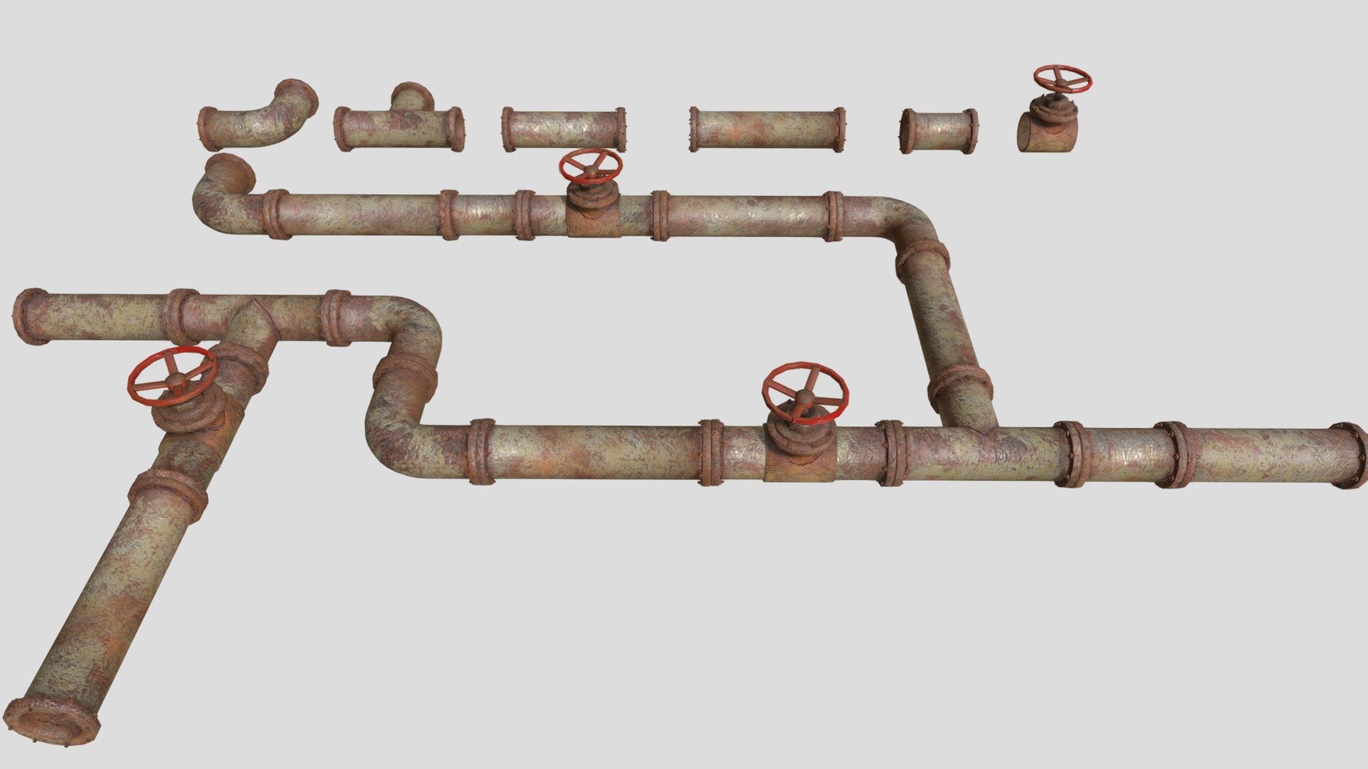 Modular Industrial Pipes - 3D model by Crazy_8 (@korboleevd) [f71e9b0 ...