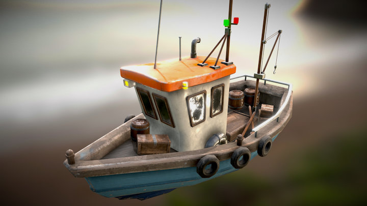 Small fishing boat 3D Model