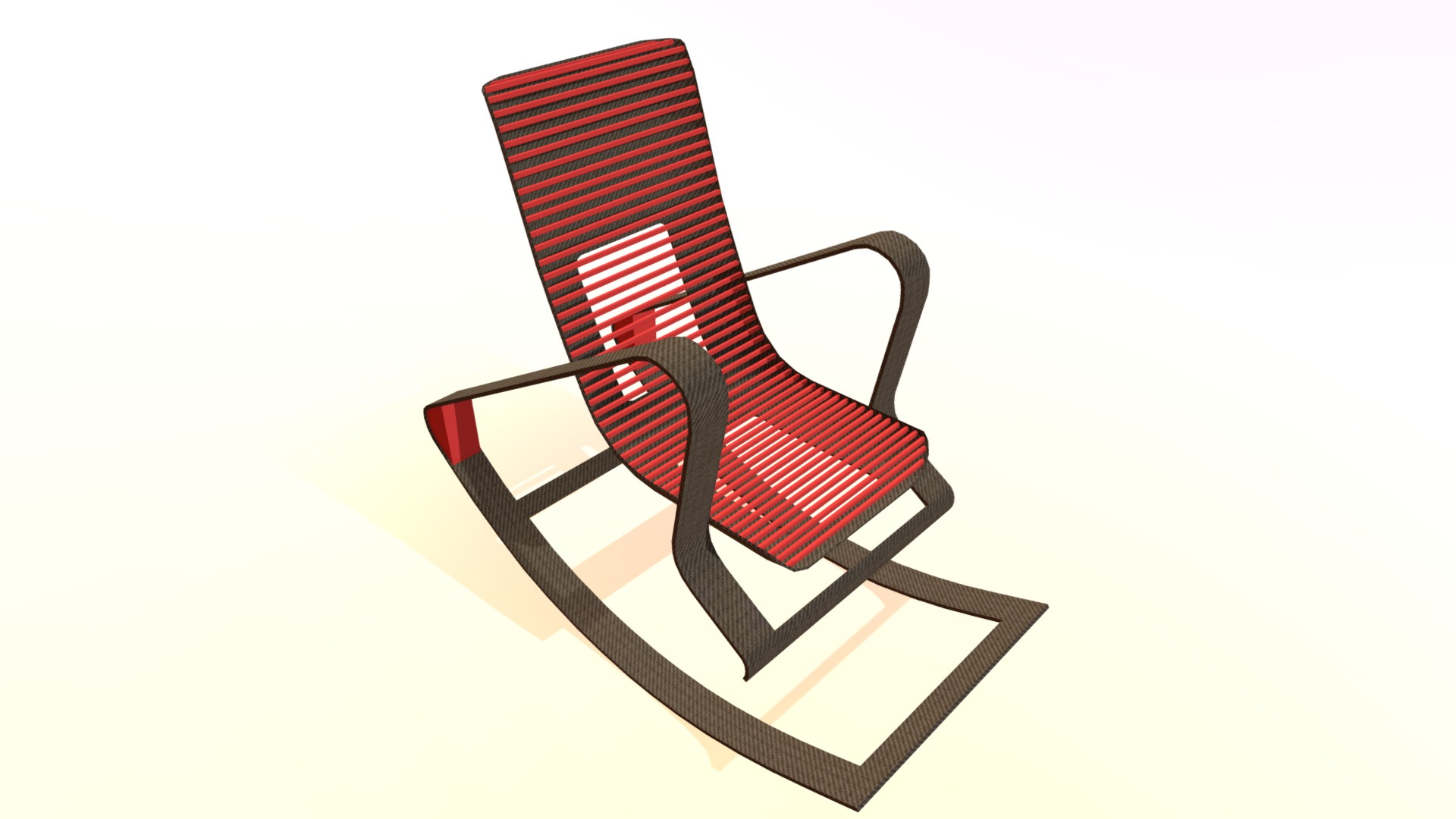 3D model Designer Red Rocking Chair - This is a 3D model of the Designer Red Rocking Chair. The 3D model is about a red and black shopping cart.