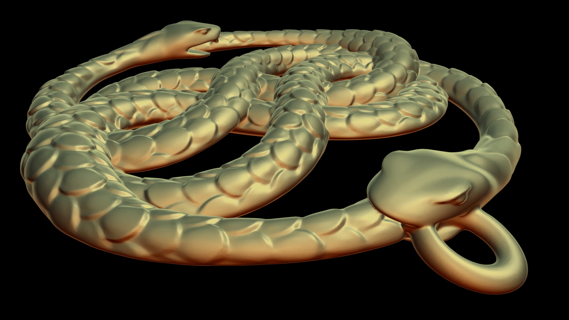 3D model Wuivre pendant - This is a 3D model of the Wuivre pendant. The 3D model is about a close-up of a snake.